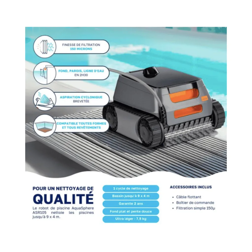 Robot de piscine Zodiac Aquasphère ASR 105 – Nettoyage performant – Bild 3